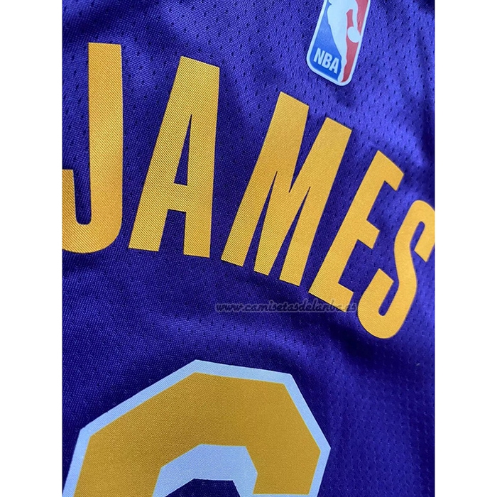 Camiseta Nino Los Angeles Lakers LeBron James NO 6 Statement Violeta